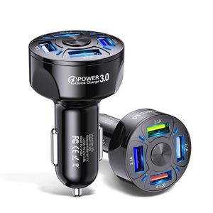 4 المنافذ Multi USB Car Charger 48W Quick 7a Mini Fast Charging QC3 0 لـ iPhone 12 Xiaomi Huawei محول الهاتف المحمول Android Apple2833