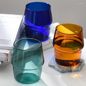 Wine Glasses 300ml Creative Colorful Borosilicate Glass Coffee Cup Original Breakfast Milk Drink Water Mug Transparent Espresso Cups