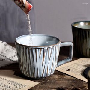Tassen, ofengedrehte Keramiktasse, Retro-Büro-Trinkbecher, nordischer minimalistischer Kaffee-Milch-Frühstück ohne Deckel
