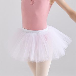 Stage Wear Yellow White Blue Training 4 Layers Tulle Dance Tutu Skirt Women Adult Ballet