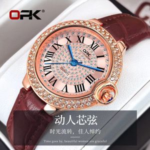 Opk Quartz Женские часы Элегантные алмазные водонепроницаемые женские часы 33 мм