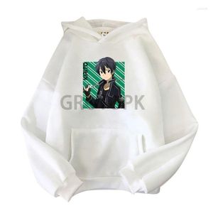 Męskie blumie miecz sztuka online anime drukowana bluza jesień polarowa ciepła z kapturem moda swobodna prosta ponadwymiarowa unisex sportowa odzież sportowa