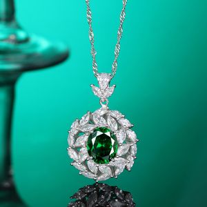 Unique S925 Sterling Silver Necklace Synthetic Turquoise Pendant Sweet Necklace Wedding Party High-grade Elegant Jewelry Gift