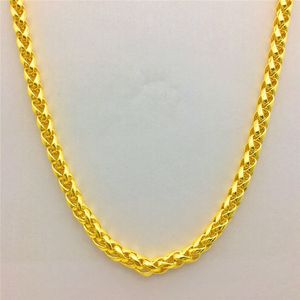 Strands Strings Fashion Luxury Thailand Sand Gold 14K Necklace Thick Yellow Gold Chain Necklace for Women Men Wedding Engagement Jewelry Gifts 230729