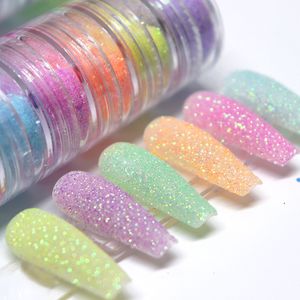 Unha Glitter 6 Cores Set Candy Sweater Effect Unha Glitter Sparkly Sugar Dust Powder Chrome Pigment For Manicure Polish Nail Art Decorations 230729