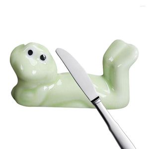 Chopsticks Cute Chopstick Rest Creative Ceramic Dinner Spoon Tableware Stand Frog Shape Holder For Boys Girls Kids Gifts