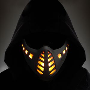 Party Masks Halloween Cyberpunk Mask Breathable Luminous Half Face LED for CS Airsoft Outdoor Games Cosplay Decor 230729