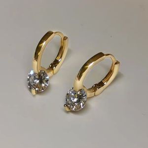 Hoop Huggie Solitaire 1ct D MoissaniteEarrings for Women 2023 Diamond SterlingSilver Earrings 925 Drop Girls 14k Gold Plated 230729