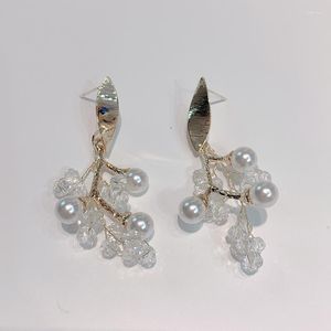 Brincos Pendurados Clássico Cristal Entrelaçado Ramo De Uma Árvore Charme Elegante Moda Feminina Coquetel Jóias