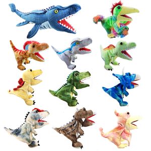 Puppets 11 style Dinosaur Hand Puppet Plush toys Kindergarten performance Hand control glovesTriceratops Tyrannosaurus Dilophosaurus 230729