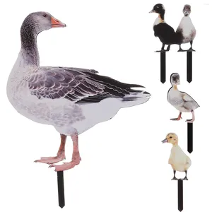 Garden Decorations Paddock Ornament Animal Stake Yard Silhouette Lawn Sign Stakes Outdoor Decor Simulation Duck Insert Spring