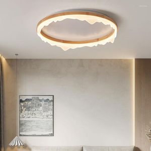 Ceiling Lights Wood Lamp For Bedroom Living Room Modern Interior Home Decor Study Kitchen Loft Smart Chandelier Led Rings Light Fixture