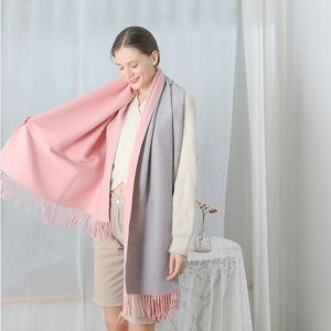 Cachecóis Dupla Face Masculino Feminino Cashmere Cachecol Grosso Sólido Pashmina Xales Envoltórios Foulard Feminino Hijab Inverno Quente Estola Cabeça