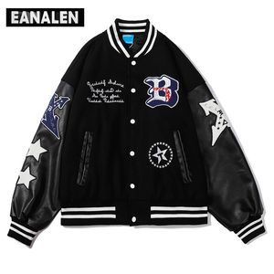 Mens Jackets Harajuku Street Clothing Badge Hip Hop Baseball Uniform Leather Jacket Men Xingx Graphic Motorcycle Racing Retro Coat 230731