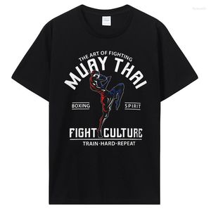 Мужские рубашки летняя мужская модная бренда хлопковая рубашка Cool Muay Thai Футболка Wai Kru Thailand Casual Tee The Tee