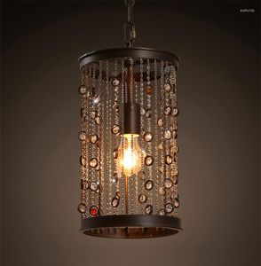 Kolye lambalar Retro Vintage Loft Amerikan Ülke Tassel Lamba Mutfak Yemek Odası Modern Ev Dekoru Gem Avize Işık Fikstür