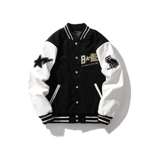 디자이너 Mens Varsity Baseball Coat Mens Jackets Fashion Womens Letterman Jackets 자수 편지 재킷 싱글 가슴 탑