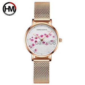 Inne zegarki Japan Quartz Ruch 10D Red Plum Blossom oryginalny skórzany zespół żeński zegarek na rękę na rękę na rękę Nowe zegarki dla kobiet J230728