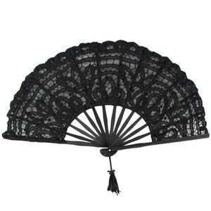 Produkte im chinesischen Stil, handgefertigter Handfächer aus Baumwollspitze, faltbar, für Party, Braut, Hochzeit, Dekoration