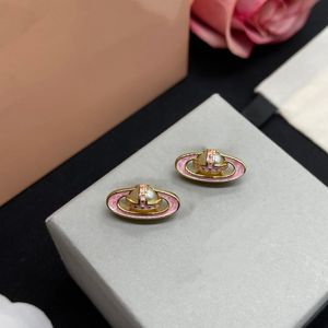 earrings designer for women gold stud earrings west classic Saturn Frisbee earring diamonds for women girls lover gift