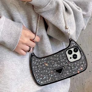 مصممي المصممين الفاخرين علبة الهاتف المرصعة بالجواهر للهاتف 13 Pro Max 14plus 12 11 XR Fashion Foryity Rhinestone Case