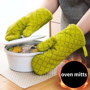 Oven Mitts 2 pcs Kitchen With NonSlip Silicone Printed Cotton Glove 1 Pair of Heat Resistant Cooking Baking Grilling Tools 230731