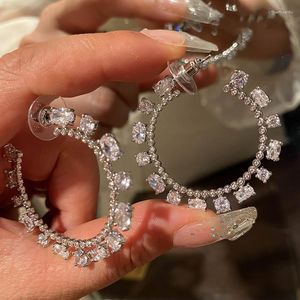 Brincos Stud Spaekling Zircon C-ring Irregular Vintage Para Mulheres Clássico Grande Argola Festa Jantar Luxo Piercing