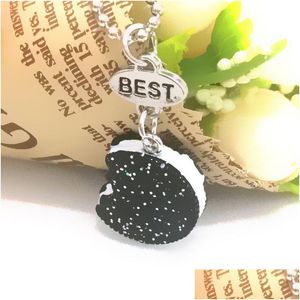 Pendant Necklaces 3D Cookie And Coffee Cup Necklace Jewelry Set Best Friend Pendants Fashion Friendship Jewlery For Women Kids Gift Dr Dhk7H