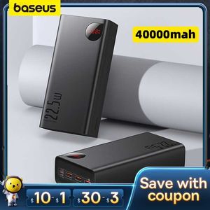 Банки питания сотового телефона Baseus Power Bank 40000MAH 22.5 Вт быстрая зарядка PD 20W Fast Зарядка Портативное зарядное устройство Внешнее аккумулятор для Xiaomi iPhone 14/13/12 L230731