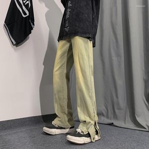 Men's Jeans Streetwear Spring And Autumn Casual Straight Men Solid Color Basic Style Elastic Waist Denim Pants C113