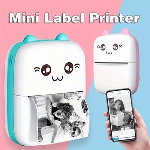 Portable Mini Photo Printer - Thermal Label Printer with USB Recharge, Bluetooth Wireless, and 1 Roll of Thermal Paper for Android & iOS