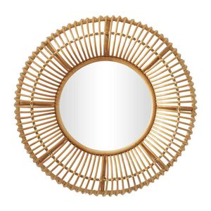 Wall Stickers 31" x Brown Handmade Woven Mirror 230731