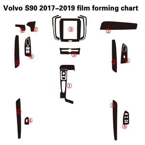Pour Volvo S90 2017-2019 autocollants de voiture auto-adhésifs 3D 5D en Fiber de carbone vinyle autocollants et décalcomanies de voiture accessoires de style de voiture209i