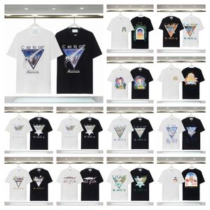 カサブランカメンズデザイナーTシャツモードカジュアルTシャツマンティークライドンストリートテニスクラブショーツサイズS-3XL 23色