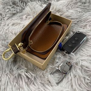 Keyring Designer Letter Wallet Keychain Fashion Purse Pendant Car Chain Charm Brown Flower Mini Bag Trinket Gifts Accessories with box