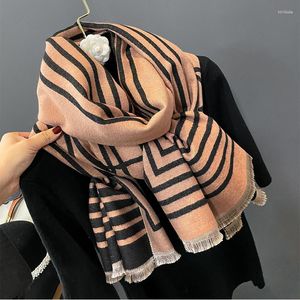 Scarves 2023 Autumn And Winter Cashmere Scarf Fashion Keep Warm Bufanda Stoles Design Print Lady Thick Blanket Pashmina
