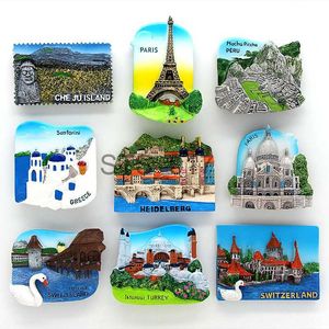 Kylmagneter Kylskåp Magneter Frankrike Paris Schweiz Turkiet Turist Souvenir 3D magnetiskt kylskåp Paste Collection Gifts Room Decoration X0731