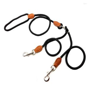 Dog Collars 120cm WALK Two DOGS Leash Double Twin Lead Walking Pets Cats Dual Couple Leashes Nylon Y Shape For Cat