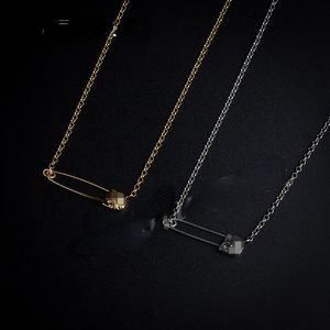 Fashion Trend Necklace Gold Plated Pin Necklace Collarbone Chain Trend Fashion Men and Women Same Style