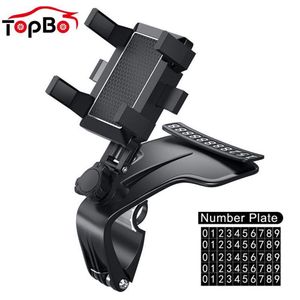 Universal Mobile Bracket GPS Mount i instrumentpanelen Bakre View Mirror Sunshade Baffle Phone Holder Bil Supplies220f