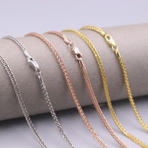 Chains Au750 Real 18K Yellow Gold Chain Neckalce For Women 2.0mmW Wheat Necklace 18'L Jewelry Gift