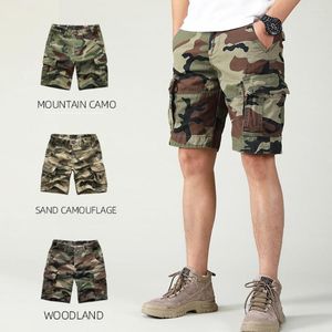 Pantaloncini da uomo Uomo Summer Camouflage Bermuda Cargo Pantaloni corti Cotone dritto Pantaloni sportivi M-pantaloni Casual Mezza abbigliamento da lavoro a cinque punti