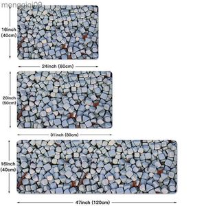 Mattor ljusblå stentryck köksmatta entré dörrmatta tryckt kök matta hemgolv balkong anti-halk matta heminredning R230731