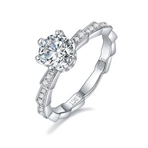 Stone Rings 1.0ct 2.0ct Mossanite Diamond With Gra Certificate Solid 925 Silver Wedding Jewelry For Women