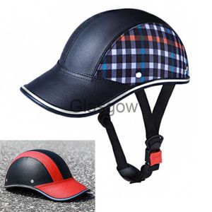 خوذات الدراجات النارية خوذات الدراجات النارية خوذة البيسبول Cap Men Wome Scooter Moto Electric Bicycle Scooter Accoutory Half Face Helmet Antiuv Hat Hat Hat X0731