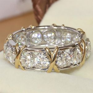 Eternity Jewelry Stone 5A Zircon stone 10KT WhiteYellow Gold Filled Women Engagement Wedding Band Ring Sz 5-11251M