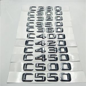 Letras do número do emblema da tampa do porta-malas traseiro para Mercedes Benz Classe C C280 C300 C320 C350 C360 C400 W203 W204 W211 W205231p