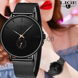 Andra klockor Lige Womens Watches Top Brand Luxury Casual mode Klocka Women Quartz Waterproof Clock Mesh Belt Ladies Wristwatch Ladies Watch J230728