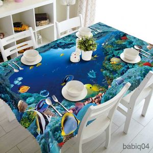 Table Cloth Underwater World Pattern Tablecloth Elephant Pattern Rectangular Wedding Decoration Table R230731