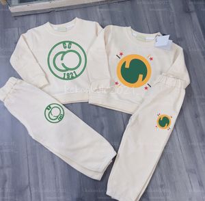 Moda 1 set/2pcs çocuk erkek kız erkek kardeş karikatür kapşına üstler sweatershirt ceket ve uzun pantolon bahar/sonbahar kıyafetleri% 100 pamuklu çocuk giyim setleri